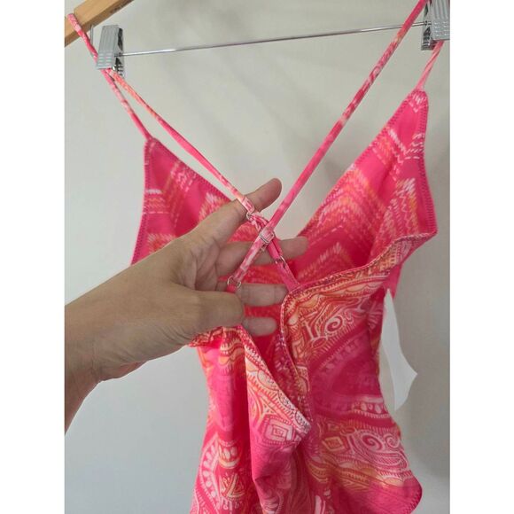 Ramy Brook Reversible Zuma One Piece Swimsuit Size Medium Plunge Pink Multi NEW - Picture 5 of 6